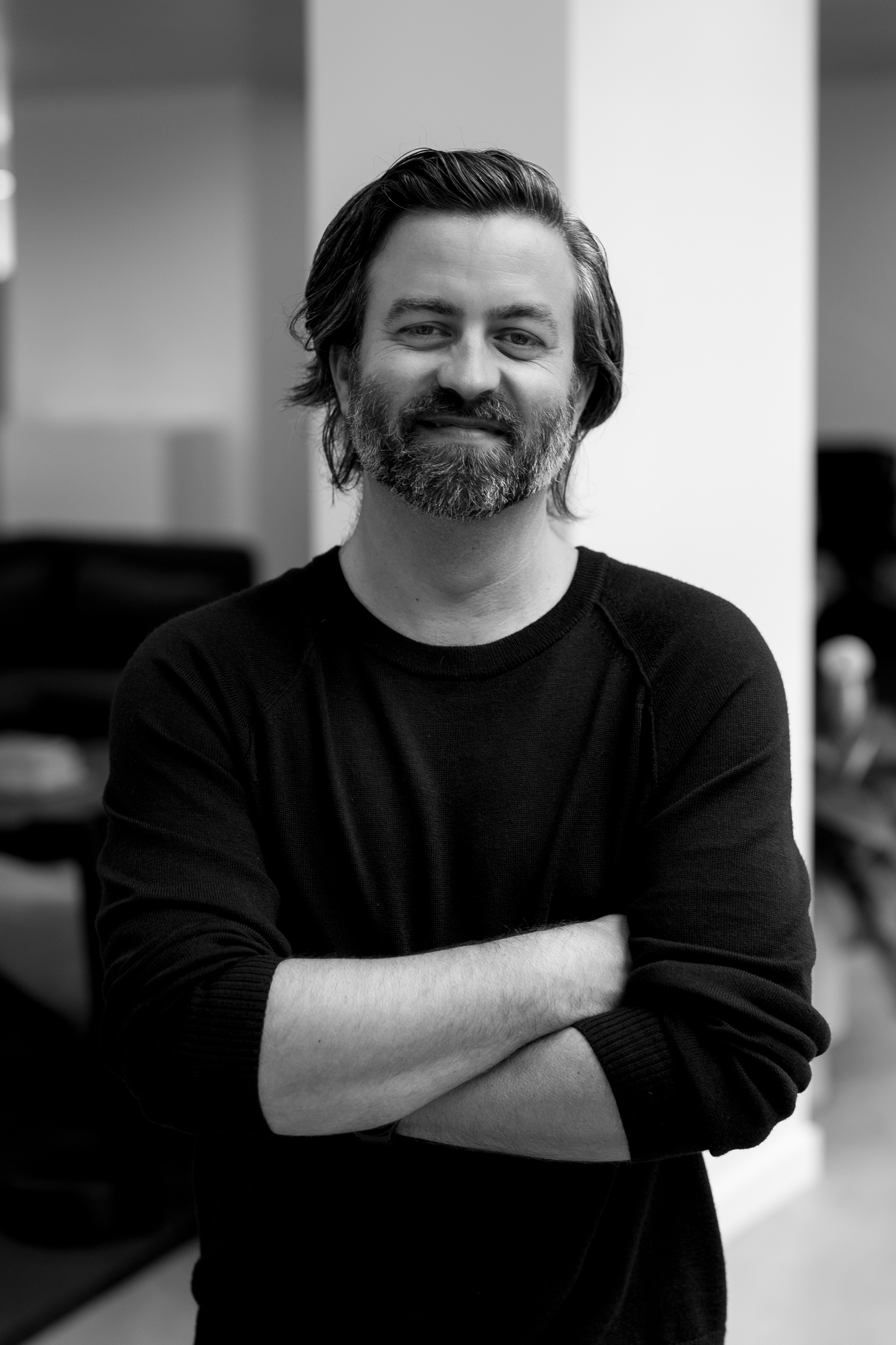 Casey Milone, black and white portrait